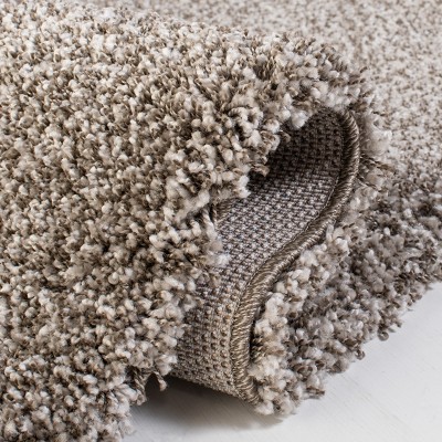 Luxurious Gray Hand-Knotted Shag Rug in Wool and Synthetic Blend - 2' x 4'