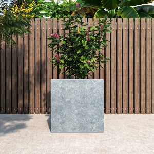 LeisureMod Fern Fiberstone Square Planter Pot for Indoor and Outdoor Use - 1 of 4