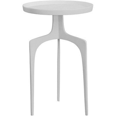 Uttermost Kenna 16" Wide Matte White Modern Round Accent Table