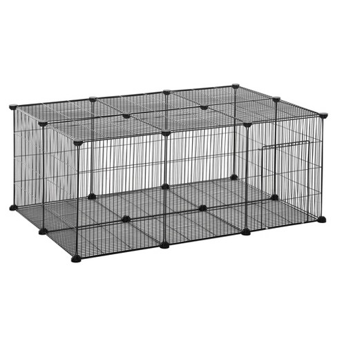 Pawhut Pet Playpen Small Animal Cage 22 Panels Portable Metal Wire