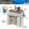 Kumasinova Kitchen Island with Waterproof Top,Rolling Cart with Adjustable Shelves,Kitchen Storage with Towel&Spice Rack,Kitchen Cart for Kitchen - 3 of 4