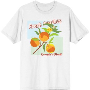 Natural World Fresh Peaches Men's White T-Shirt - 1 of 3