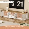 ATJafurn Entertainment Center Hidden Cat Litter Box Enclosure For 85inch Tv, Included Tv Stand And Glass Cabinet, Furniture Style Cat House - 4 of 4