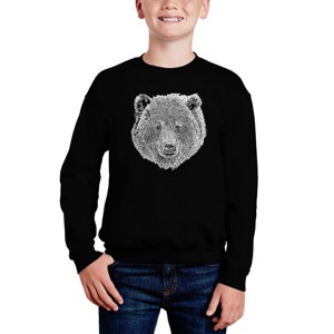 LA Pop Art Bear Face - Boy's Word Art Crewneck Sweatshirt - 1 of 3
