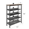TIRAMISUBEST Industrial 5-Tier Shoe Rack with Mesh Shelves - Adjustable Entryway Storage Organizer for Living Room, Bedroom & Porch - 4 of 4