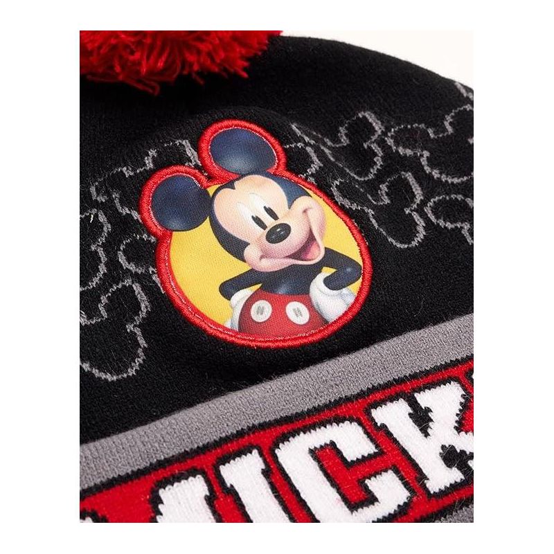 Disney Mickey Mouse Boys Winter Hat – 2 Pack Pom Pom Beanie, Little Boys Ages 4-7, 4 of 6