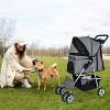 BestMassage Dog Stroller 3/4 Wheels Premium Pet Stroller Dog Cat Jogger with Cup Holder and Mesh Windows for Small Medium Dogs Cat - 2 of 4