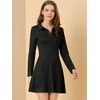 INSPIRE CHIC Women's Regular Fit Faux Suede Lapel Neck Long Sleeve Elegant A-Line Mini Dress - 2 of 4