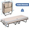 Costway Portable Folding Bed with Mattress Rollaway Cot Made In Italy Navy\Beige - image 3 of 4