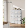 SONGMICS Cube Storage Organizer, Set of 12 Plastic Cubes, Closet Storage Shelves, DIY Plastic Closet Cabinet, Modular Bookcase, Shelving with Doors - 2 of 4