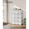 SONGMICS Cube Storage Organizer, Set of 12 Plastic Cubes, Closet Storage Shelves, DIY Plastic Closet Cabinet, Modular Bookcase, Shelving with Doors - image 2 of 4