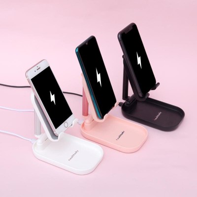 Cream White Foldable Cell Phone Charger Stand & iPad Holder