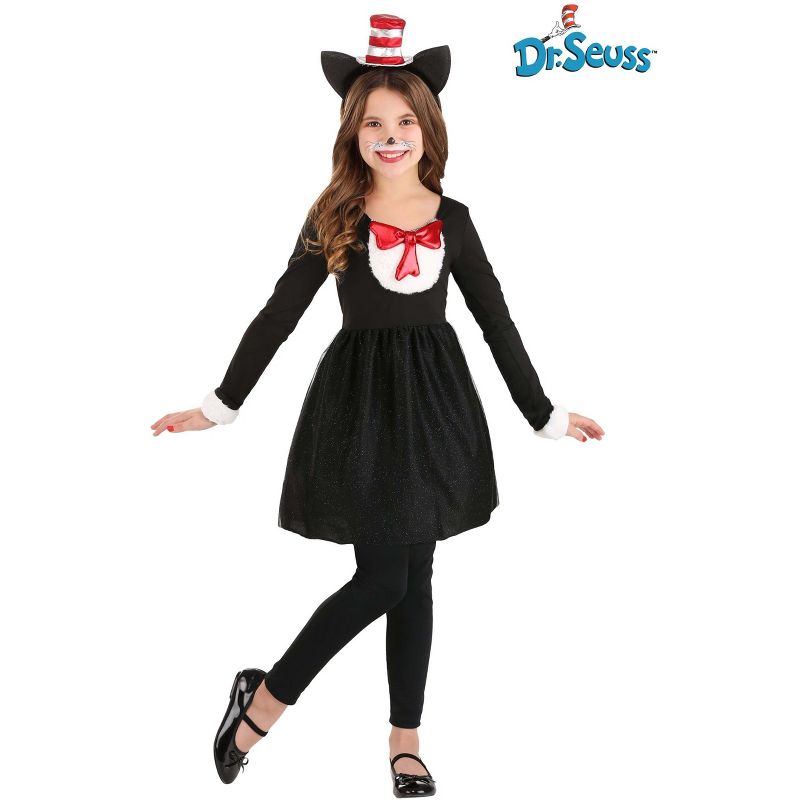 HalloweenCostumes.com Dr. Seuss The Cat in the Hat Costume for Girls., 2 of 8