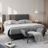Modern Full Size Platform Bed Frame, Linen Upholstered Bed Frame with Adjustable Height Headboard and Strong Wooden Slats, No Box Spring Needed - 2 of 4