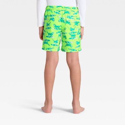 Cat & Jack Boys' Surfing Dog Trunk Swim Shorts - Cat & Jack™ Lime Green S — фото 2