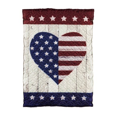 Stars & Stripes Heart Garden Quilted Flag