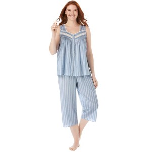 Only Necessities Plus Size Sleeveless Pj Capri Set - 1 of 4