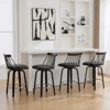 Bekrvio 26" Swivel Bar Stools Set of 1/2/3/4–Faux Leather Counter Stool with Spindle Back, Solid Wood Legs, Wooden Barstools for Kitchen Island - 4 of 4
