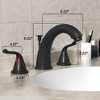 LOVMOR Widespread Bathroom Sink Faucet 3 Hole, Matte Black - 2 of 4