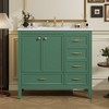 Lyngins 36" Freestanding Bathroom Vanity with Sink, Vintage Bathroom Storage Cabinet with Soft-Closing Door, Pine Wood Frame/Legs, Multi-Tier Storage - 2 of 4