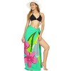 LA LEELA Women's Beach Bikini Swimwear Cover up Wrap Skirt Bathing suit Summer Wraps Sarong Swimsuits for Women One Size Green, Floral - image 2 of 4