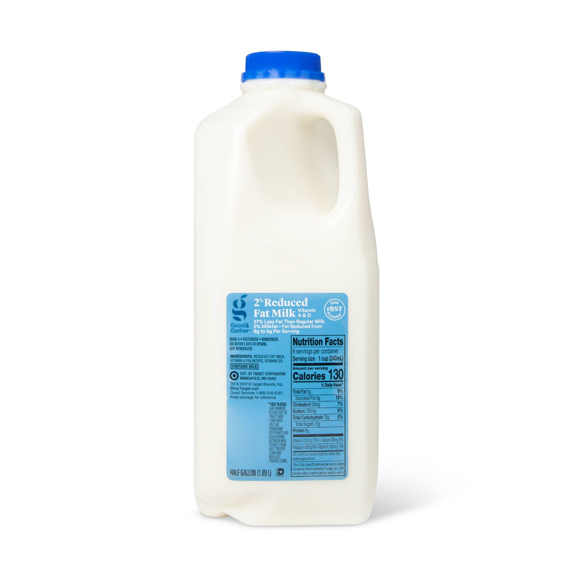 2% Reduced Fat Milk - 0.5gal - Good & Gather™