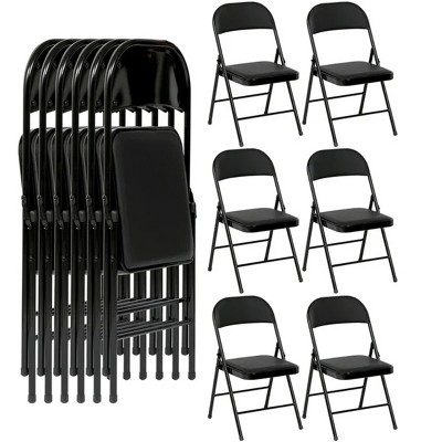 SKONYON 6 Pack Vinyl Folding Chair Portable Dining Chair