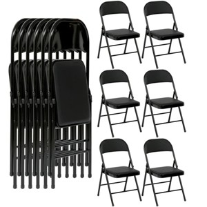 SKONYON 6 Pack Vinyl Folding Chair Portable Dining Chair - 1 of 3