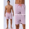 INSPIRE CHIC Men's Solid Summer Drawstring Waist Mesh Liner Back Pocket Swim Shorts - 4 of 4