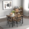 TopComfy Patio Seating Sets Dining Table Set for 4 Wood Kitchen Table withChairs Dinning Table Set for Dining Room, Black, 47.2"*30.7"*6.1" - 4 of 4