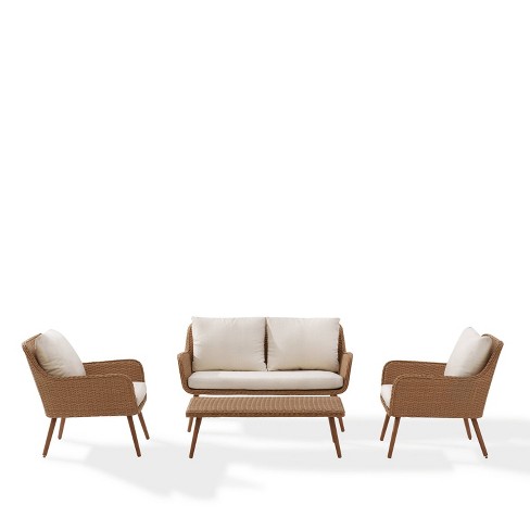 Landon 4pc Outdoor Wicker Conversation Set Crosley Target