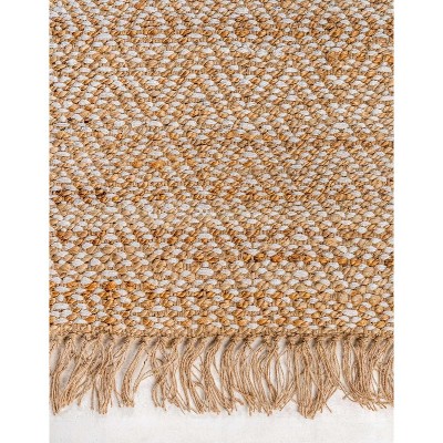 Handmade Braided Jute and Cotton 3' 3" x 5' 1" Area Rug in Natural Brown
