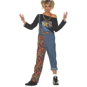 Underwraps Womens Word Up 1990's Overalls - 1 of 2