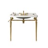 KIGFTSOD 36" Bathroom Console Sink, Wall-Mounted Green Ceramic Vanity Basin with 3 Pre-drilled Faucet Holes, No Faucet - 2 of 4