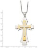 Chisel Stainless Steel Polished Yellow IP-plated Cross Pendant on a 22" Ball Chain Necklace - 4 of 4