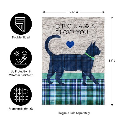 Evergreen Beclaws I Love You Garden Burlap Flag 12.5 x 18 Inches Indoor Outdoor Decor