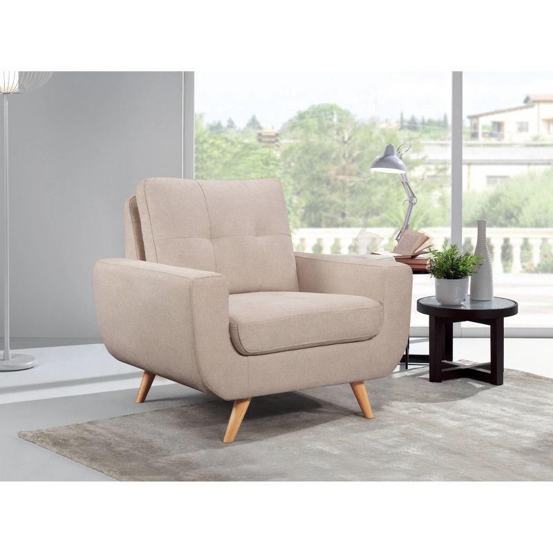 Polly Stain Resistant Fabric Armchair Ivory - Abbyson Living, 3 of 7
