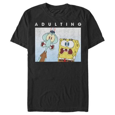 Men's Spongebob Squarepants Squidward Adulting Is Scary T-shirt : Target