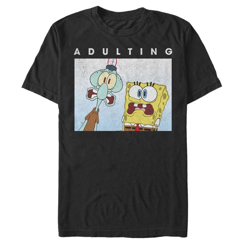 Men's SpongeBob SquarePants Squidward Adulting is Scary T-Shirt, 1 of 3