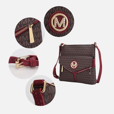 MKF Collection Crossbody Bag Multi Pocket Signature Print, Tania | MKF Collection by Mia K - Brown — фото 3