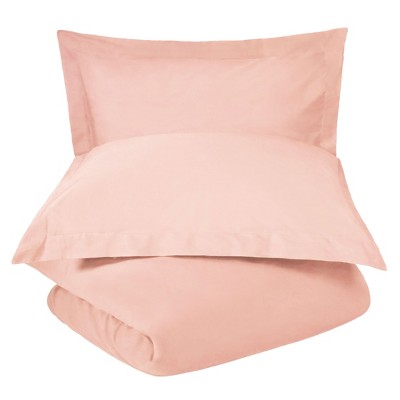 300-Thread Count Breathable Cotton Percale Solid Duvet Cover Set with Matching Pillow Shams by Blue Nile Mills