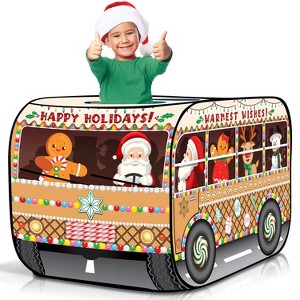 ArtCreativity Christmas School Bus Pop Up Tent - 1 of 4