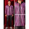 Lars Amadeus Men's Long Sleeves Glitter Party Disco Shiny Metallic Shirts - 4 of 4