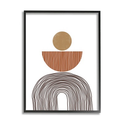 Stupell Industries Boho Shapes Stacked Abstract Round Curves Brown White