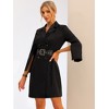 INSPIRE CHIC Women's Elegant Slit Sleeve Belted Double Breasted Work Office Blazer Dresses - 3 of 4