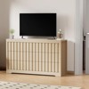 Fluted Dresser for Bedroom with 6 Drawers,Modern Chest of Drawers with Handleless,Wooden Dresser, Wood Clothes Closet Organizer with Deep Storage - 3 of 4