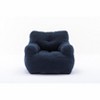 Dexmalle Dark Blue Soft Teddy Fabric Tufted Foam Bean Bag Lazy Sofa - 4 of 4