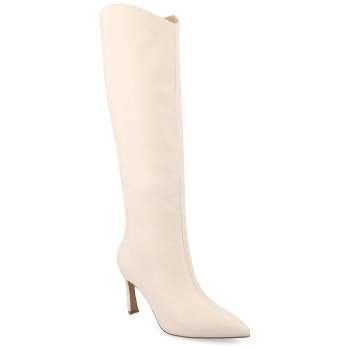 Journee Collection Wide Width Wide Calf Womens Rehela Tru Comfort Foam Pull On Stiletto Heel Boots