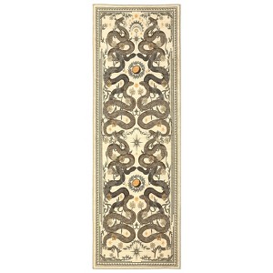 Modern Pastoral Snake Print Area Rug Machine Washable Low Pile Non Slip Non Shedding Stain-Resistant Floor Carpet for Living Room Bedroom Kitchen - 1 of 4