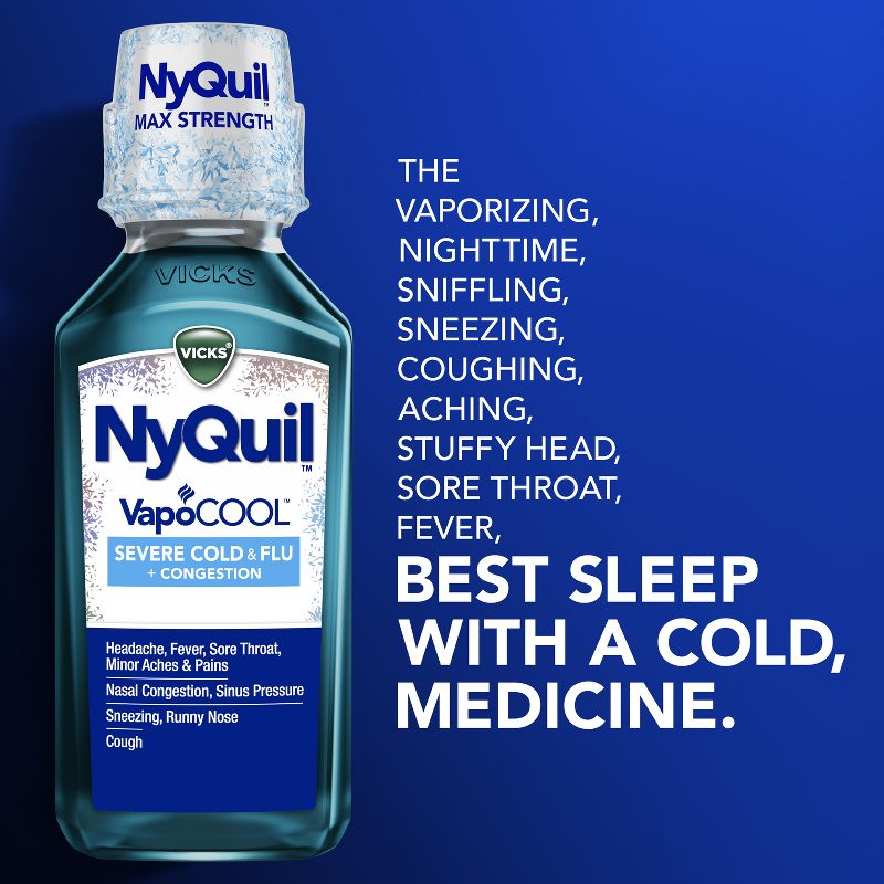 Vicks DayQuil &#38; NyQuil Severe VapoCOOL Cold &#38; Flu Medicine Liquid - 24 fl oz, 4 of 13